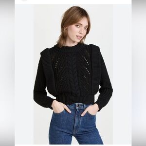 English Factory Black Cable Knit Sweater